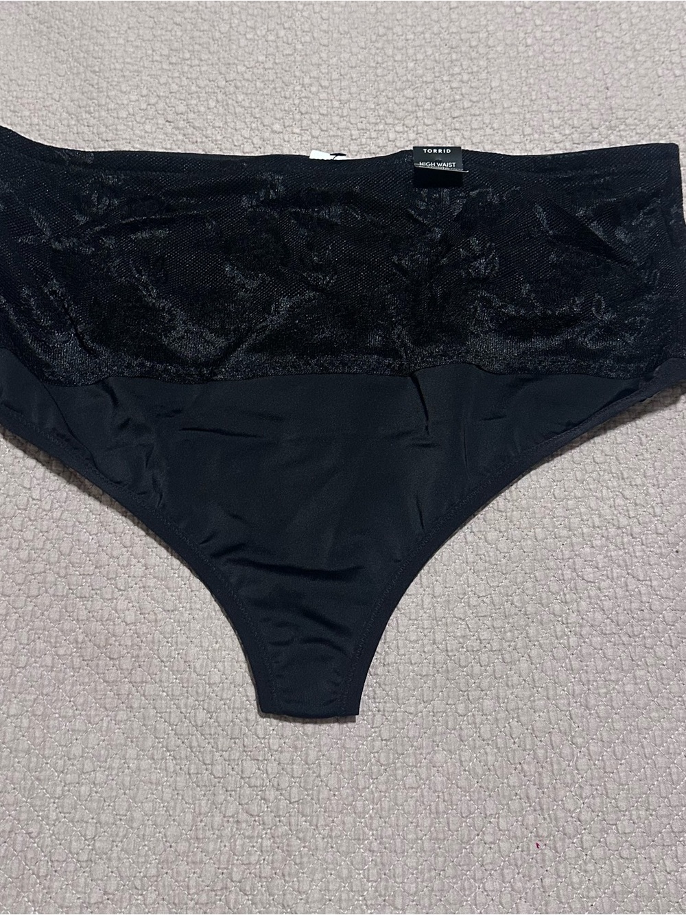 Never been worn torrid size 2 Black High Waist Lace-Trim smoothing thong